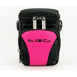 The TGC ® Anti-Shock Camera Case for Panasonic Lumix DC-ZS70, DC-TZ90 (Hot Pink & Black)