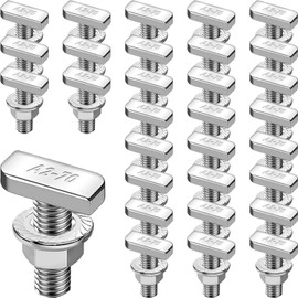 Jyvex Pack of 30 Hammer Head Screws M8 x 25 Stainless Steel A2-70, Hammer Head Screw with Locking Tooth Nuts Flange Nuts M8 Screws for PV Solar Mounting Rails Greenhouse and Photovoltaic Mounting