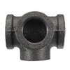 4 Way Pipe Fitting Malleable Iron Black Side Outlet Tee