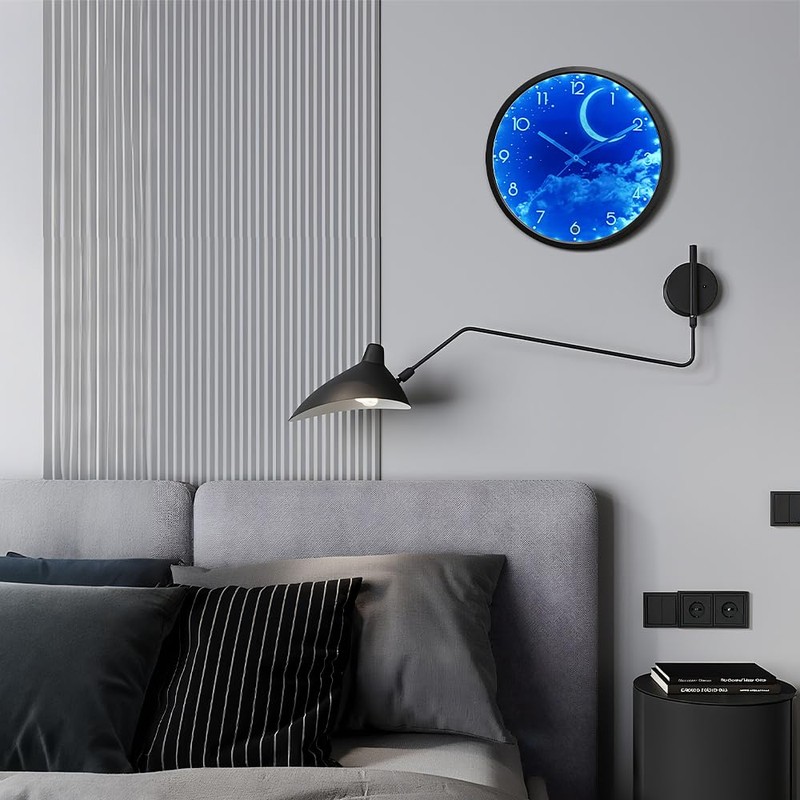 OCEST 12 Inch Night Light Wall Clock, Glow in The