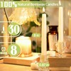 30 Pack Beeswax Taper Candles in Bulk 8 inch Tall