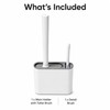 Wall-Mounted Silicone Toilet Brush Set with Holder & Detail Brush,