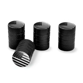GRAPHICS & MORE Subdued American USA Flag Black White Military Tactical Tire Rim Wheel Aluminum Valve Stem Caps