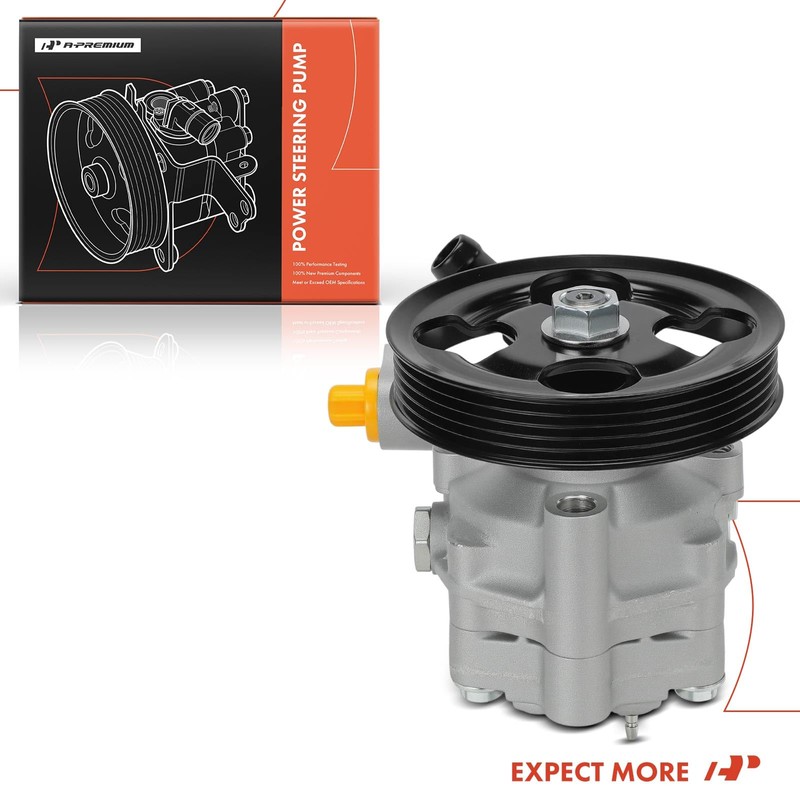 A-Premium Power Steering Pump, with 5-Groove Pulley & Hose Barb,
