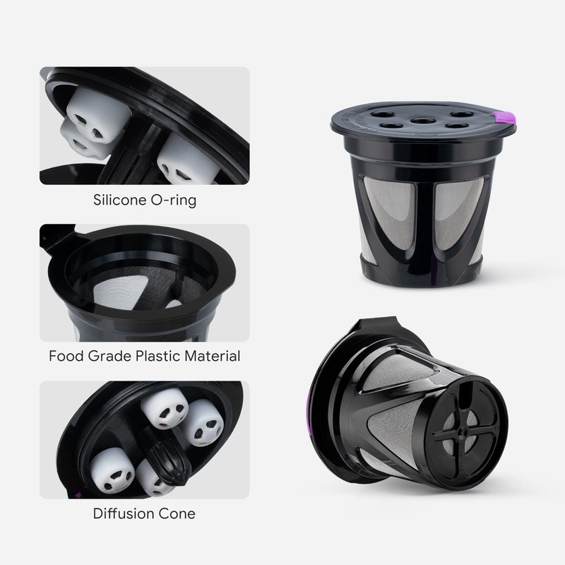 6 Pack Reusable K Cups Compatible for K eurig K-Supreme