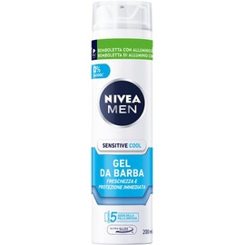 NIVEA MEN Sensitive Cool Shaving Gel in Pack of 3 x 200 ml, Beard Gel for Shaving Without Irritation or Redness, Extra Delicate Beard Shaving Gel with 0% Alcohol