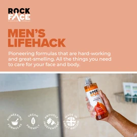 Rock Face Power Shower Gel 410ml | All in One Body Wash | Fresh Spicy Scent | Suitable for Hair and Body | Long-Lasting Scent
