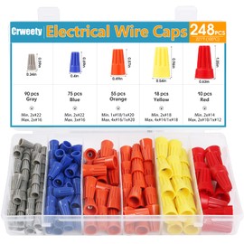 Crweety 248 Pcs Wire Connectors Electrical Connectors Wire Caps Electrical Wire Connectors Twist Nuts Assortment for Quick Connection