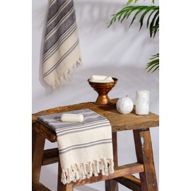 DEMMEX - Toallas de mano turcas de algodón orgánico certificadas para baño, juego de 2, toallas de cocina, gimnasio, toallas de viaje compactas y delgadas, de secado rápido, tela de diamante,