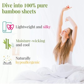100% Natural Bamboo Sheets - Silky Soft Touch, Hypoallergenic, Cool and Lightweight, 4 Piece Hotel Luxury Bed Sheet Set, Elasticized Deep Pocket for Snug Fit (Full Size, Burgundy)