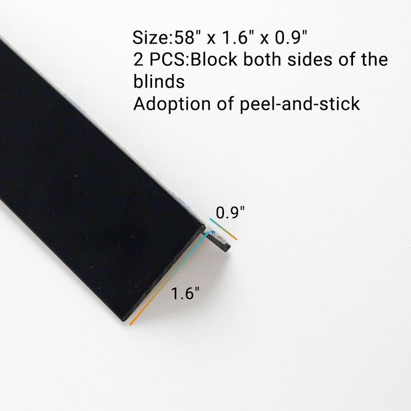 Blindify Light Blockers Blackout Side Tracks, PVC Blackout Side Strips