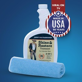 Professor Amos Multi Surface Shine & Restore Kit Old-Fashioned Revive & Shine Surface Cleaner for Shoe, Floor, Wood, Vinyl, Tile, Countertop All in One Solution for Sparkling Surfaces (24 oz)