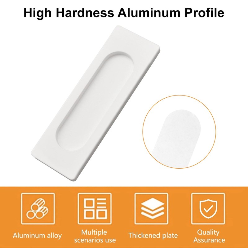 MOROBOR Self-Stick Rectangular Sliding Door Pulls, 2pcs Aluminum Alloy Hidden