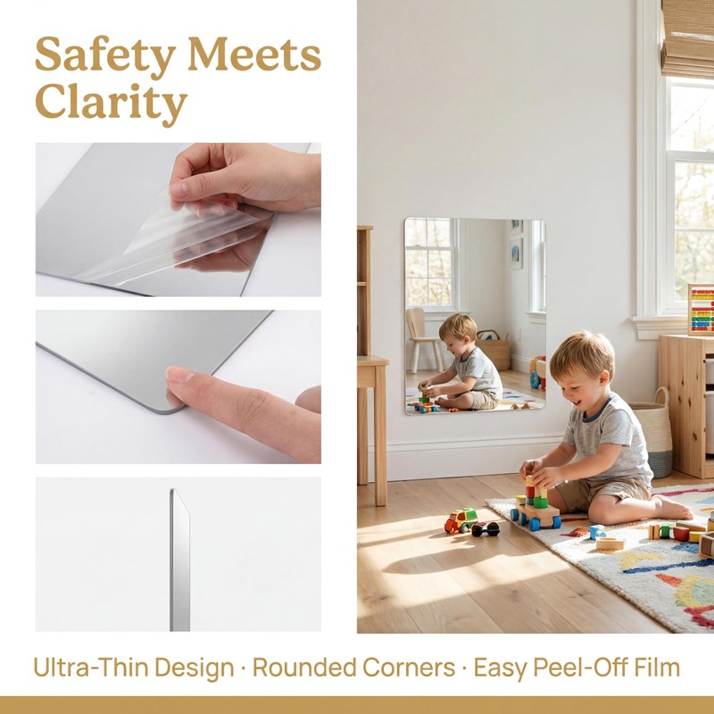 iCAGY Acrylic Mirror for Wall for Kids Adults Bedroom Door