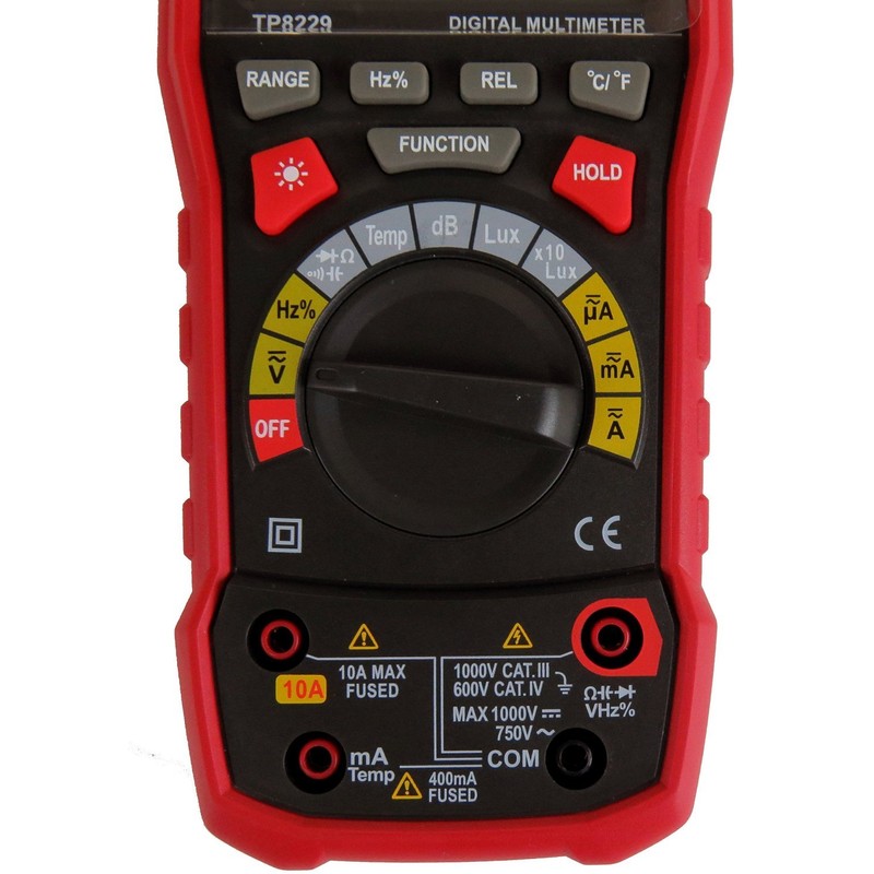 Tekpower TP8229 Auto-Range 5-in-1 Multi-functional Digital Multimeter,Lux,Sound Level and More,Better