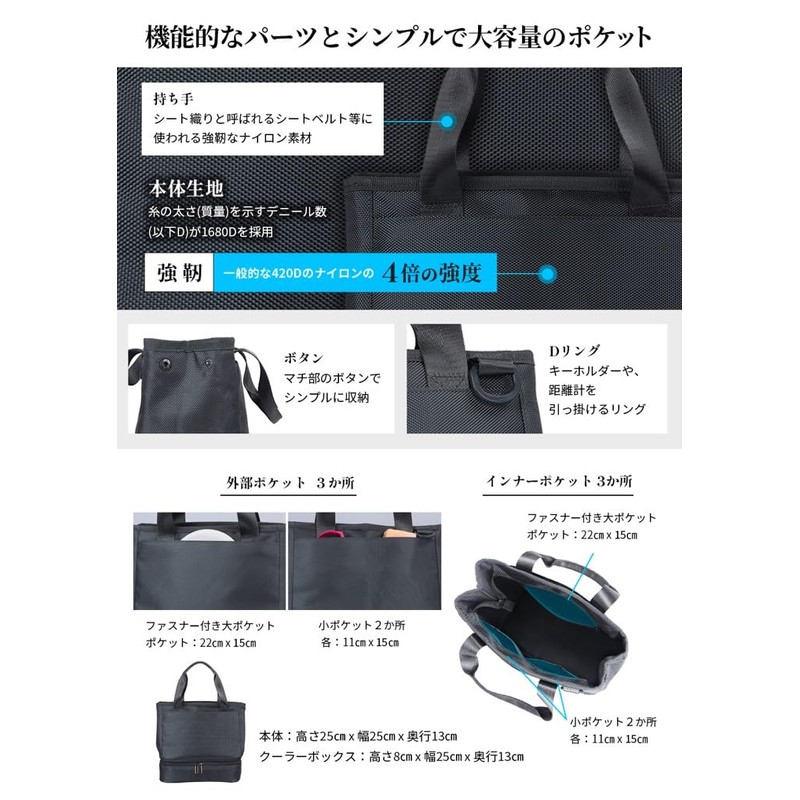 GINO Golf Round Tote Bag Round Pouch Cart Bag Golf