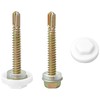 60 PCS Hex Head Self Drilling Screws with Plastic Caps,
