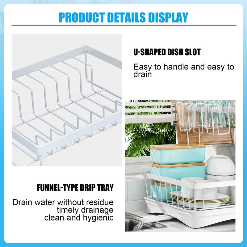 7 code Large Dish Drying Rack, 2-Tier Dish Racks for