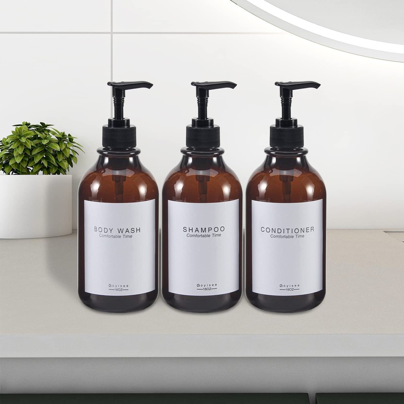 GOYISEE Shampoo and Conditioner Dispenser for Shower Wall 3 Chamber,Refillable