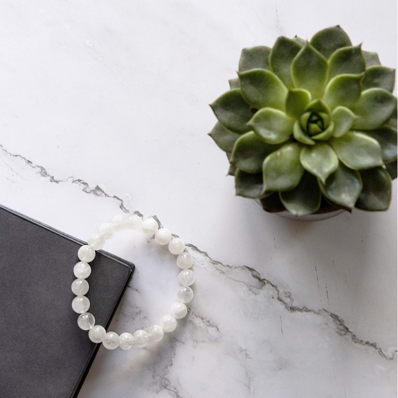 SIMPLÍ BASIC Natural Moonstone Healing Bracelet – 8mm Gemstone Beads