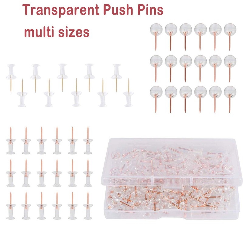 100 Pcs Plastic Heads Steel Tips Thumb Nails for Map