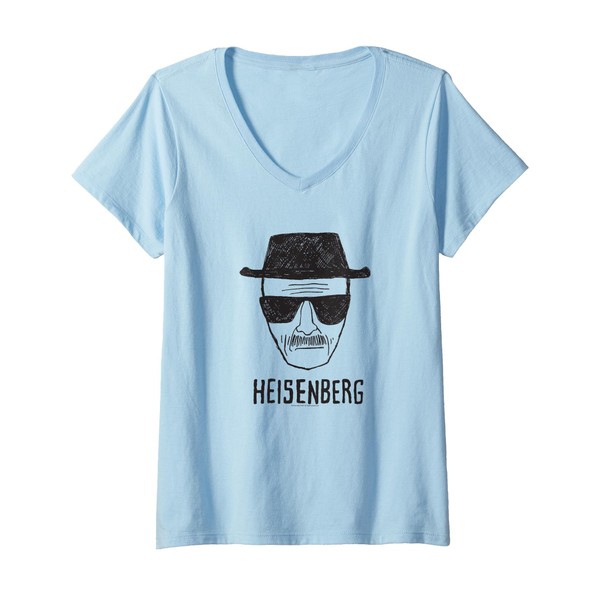 Womens Breaking Bad Heisenberg Sketch V-Neck T-Shirt