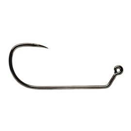 FullingMill Jig Force Long Black Nickel Barbless Hook - Size 10