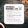 CS597 Five Rules to Remember in Life Novelty Funny Coffee