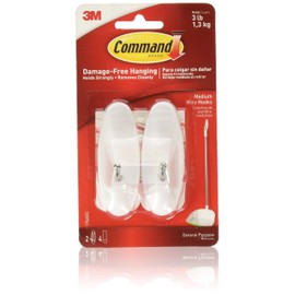Command Strips 17068 Medium Command Wire Hooks 2 Count