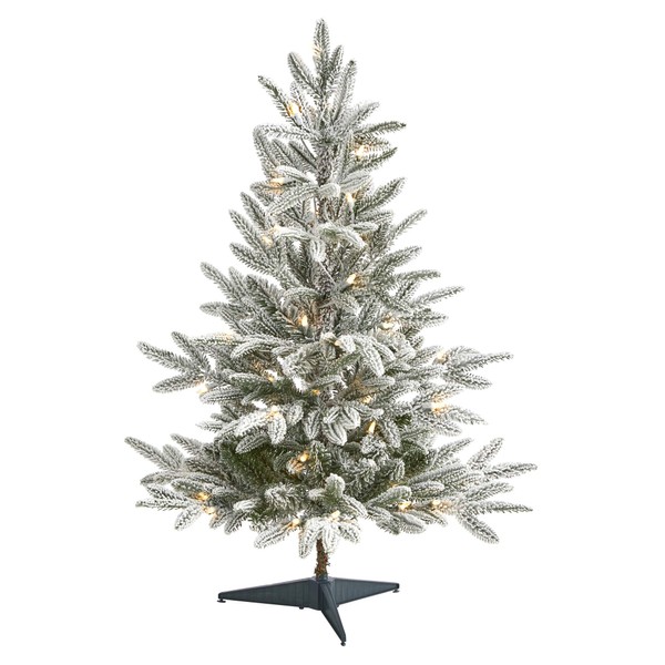 Nearly Natural 3ft. Flocked Manchester Spruce Artificial Christmas Tree with