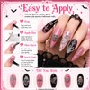 Pink Halloween Nail Art Charms, 3D Gothic Nail Rhinestone with