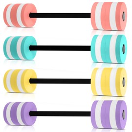Shappy 4 Pcs Water Weight Aquatic Exercise Dumbbells for Pool Macaron Color Aerobics Equipment EVA Foam Dumbbells Set Aquatic Exercise Equipment Hand Bar for Fitness Sports(Sweet Color)