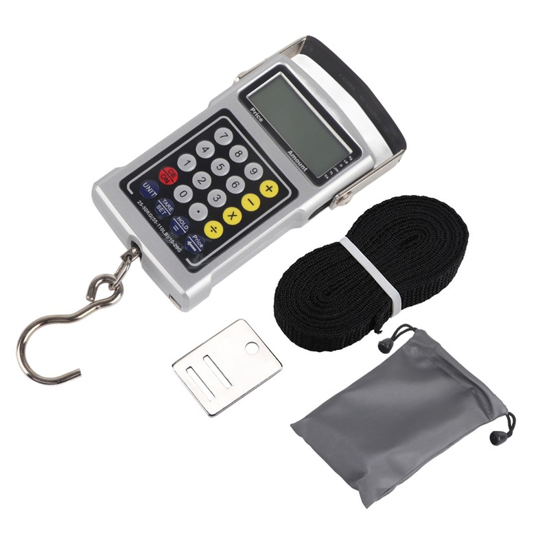Electronic Fish Hook Scale 50Kg Luggage Weighing 7 in 1