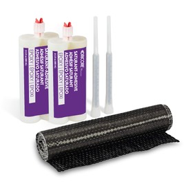 DRICORE PRO Concrete Repair Crack Repair Kit (Unidirectional, Vertical) | Best All in One Set with Ten Foot Carbon Fiber for Repairing Cracking in Foundations, Walls, Basements, Cement Structures