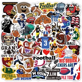 Rugby Stickers 50 Pieces for Water Bottles, Cute Rugby Gifts Sports Stickers for Kids, Teens, Adults