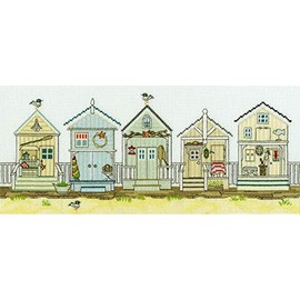 Bothy Threads Counted Cross Stitch Kit "Beach Huts", 38x16cm, XSS7