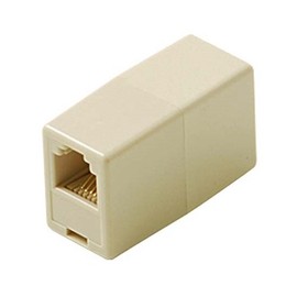 Conductor Coupler Phone Ivory Modular Coupler In-Line Telephone RJ11 Phone Inline Adaptor Cord RJ-11 Jack Plug Extension Add-On Cable Splice Connection, 10 Pack