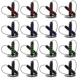 16 Pieces Jump Ropes for Fitness with Ball Bearings Speed Jumping Rope Adjustable Skipping Rope with Foam Handles Exercise Jump Rope for Men Women Car