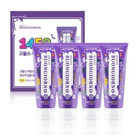 Dentibonjourno 1450 High Fluoride Junior Toothpaste Grape Flavor 80g 4-Pack / 덴티본조르노 일사오공 고불소 주니어 치약 포도향 80g 4개입