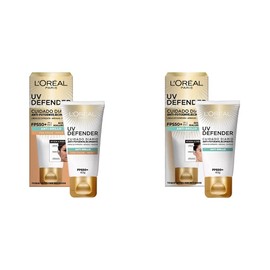 LOreal Paris bloqueador solar FPS 50  LOréal Paris UV Defender anti-brillo tono medio, 40ml  bloqueador solar FPS 50 UV Defender anti-brillo, 40ml