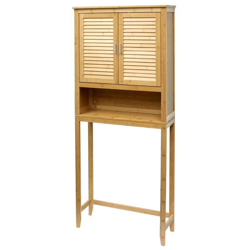 RoyalHouse Bamboo Over The Toilet Storage Cabinet with Bottom Shelf,