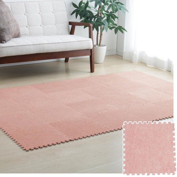 Iris Ohyama JTM-32 (CPT) Joint Mat, Tile Carpet, Pink, Width 12.6 x Depth 12.6 x Height 0.2 inches (320 x 320 x 6 mm), Carpet Type
