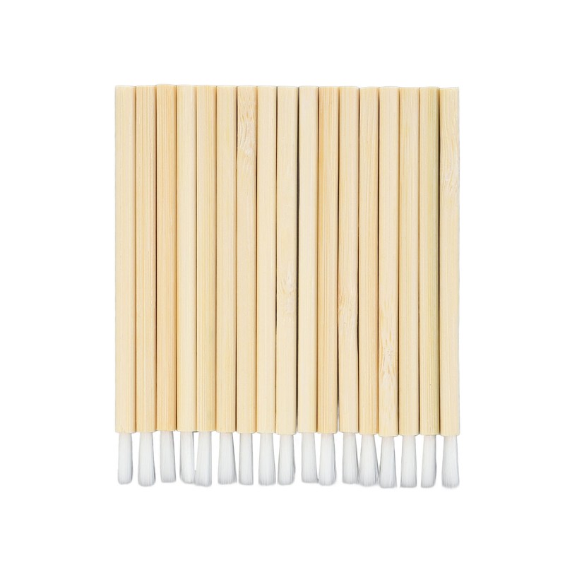 100pcs Disposable Lip Brush Nylon Fiber Bamboo Handle Lipstick Brush