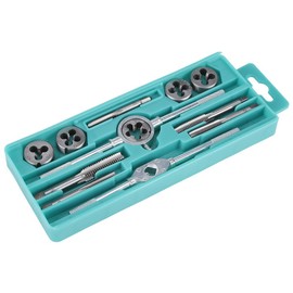 12pcs M6-M12 Hand Tap and Die Set Screw Nut Thread Taps Dies Wrench Tapping Tool with Wrench Handle Hand Tool Kit