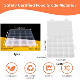 Pcs Snack Box, Storage Box with 36 Compartments,Snack Boxes for Kids Travel,Storage Box with Lid for Candy,Nuts,Clear Multi Stackable Organizer Container for Fruits, Pills, Beads, Bolts and Nuts