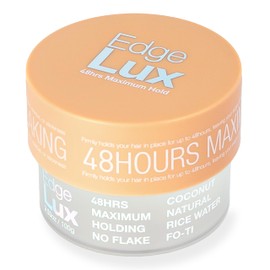 Lux Collection Edge Control Gel for 4C Hair – 48 Hour Maximum Hold Edge Control, Edge Lux with Castor Oil, Keratin & Biotin, Non-Flaking Styling Gel (3.53 Ounce, Coconut)