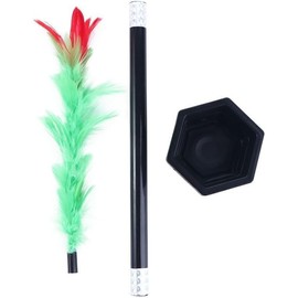 JIzian A Set Black Magic Wand to Flower for Boys Playing Toys Magic Trick Wand Magicians Tricks Toys Close-up Magic Prop Magic Flower Stick Novelty Magic Kits Game Accessories