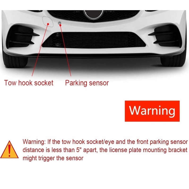 1 Set Front Tow Hook License Plate Bumper Mounting Bracket