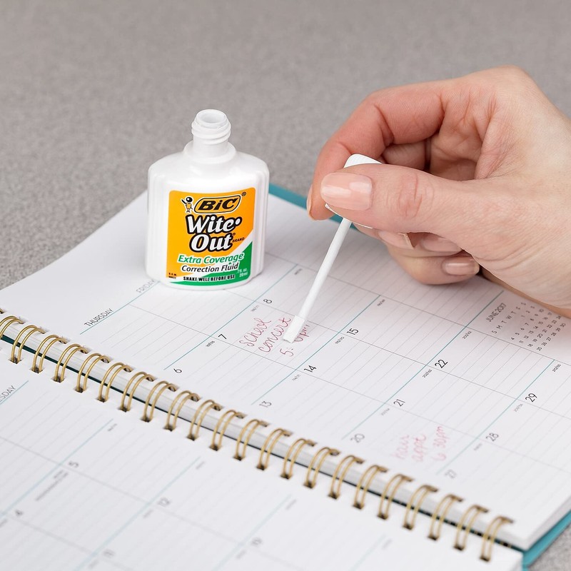 BIC WOFEC12WE Wite-Out Extra Coverage Correction Fluid, 20 ml Bottle,