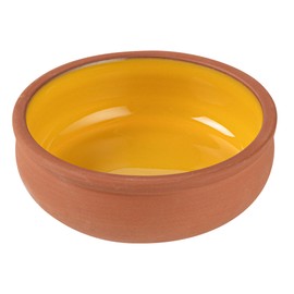 Restaurantware-Terra Tek 6.8 Ounce Terracotta Cazuelas, 2 Yellow Glazed Clay Pots For Cooking - Oven-Ready, Microwavable, Terracotta Serving Pots, Dishwashable, For Cooking And Serving